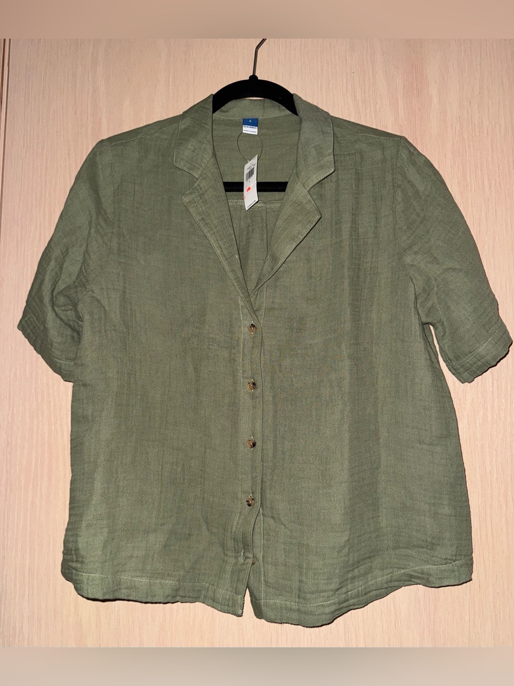 Old Navy Olive Green Short-Sleeve Shirt Jacket